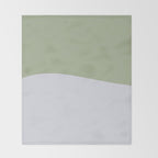 Zen Hill - Minimalist Color Block in Sage Green and Silver Gray Throw Blanket Gallery Image 2
