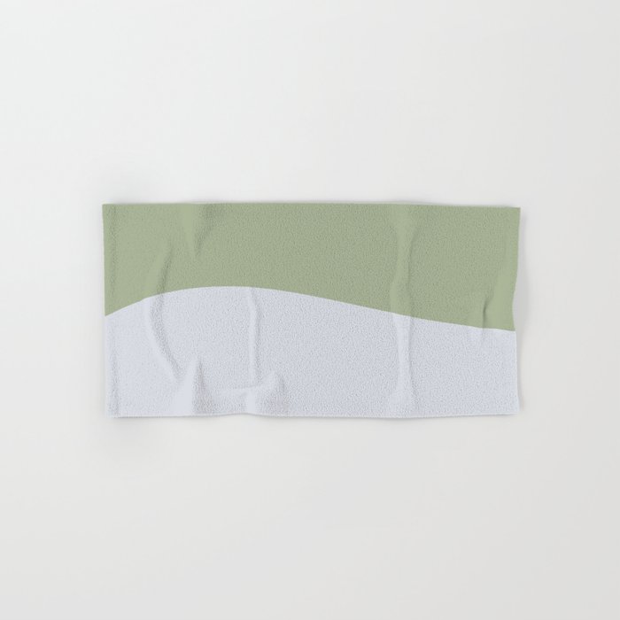Zen Hill - Minimalist Color Block in Sage Green and Silver Gray Bath Towel Gallery Image 1