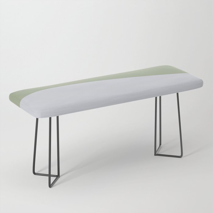 Zen Hill - Minimalist Color Block in Sage Green and Silver Gray Bench Gallery Image 1