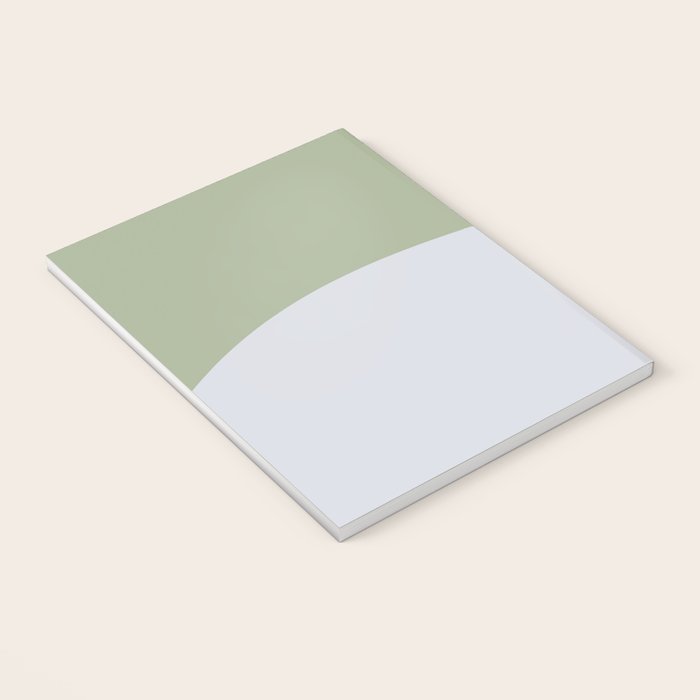 Zen Hill - Minimalist Color Block in Sage Green and Silver Gray Notebook Gallery Image 3