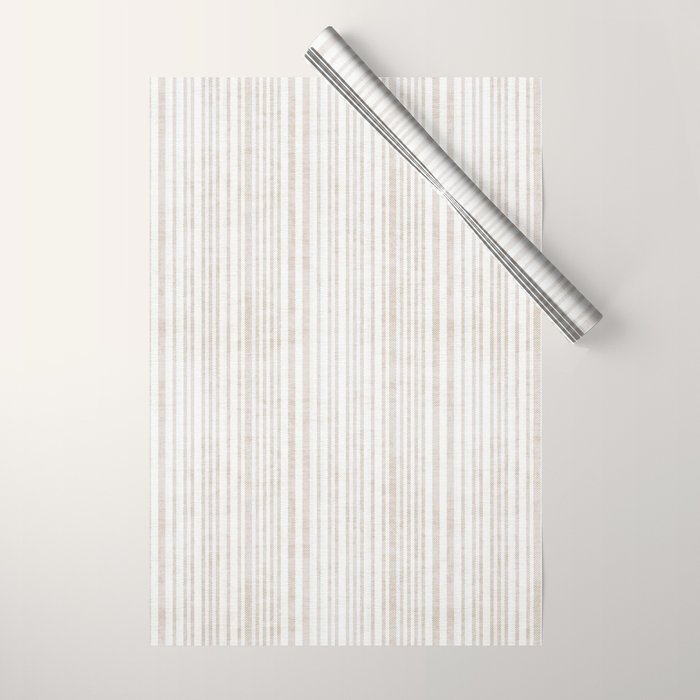 AEGEAN SOFT TICKING STRIPE Wrapping Paper Gallery Image 1