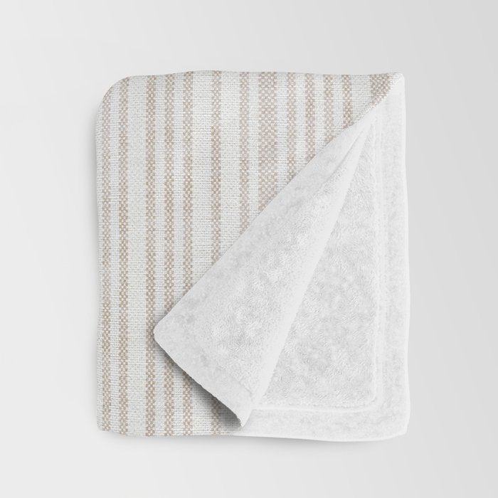 AEGEAN SOFT TICKING STRIPE Throw Blanket Gallery Image 3