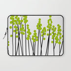 Hello Spring! Green/Black Retro Plants on White #decor #society6 #buyart Laptop Sleeve Gallery Image 1