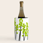 Hello Spring! Green/Black Retro Plants on White #decor #society6 #buyart Wine Chiller Gallery Image 3