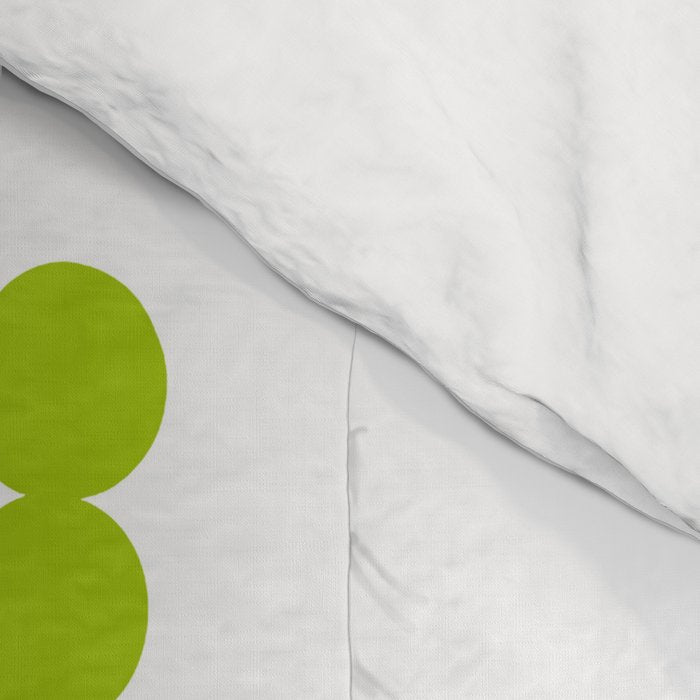 Hello Spring! Green/Black Retro Plants on White #decor #society6 #buyart Comforter Gallery Image 4