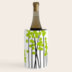 Hello Spring! Green/Black Retro Plants on White #decor #society6 #buyart Wine Chiller Gallery Image 2