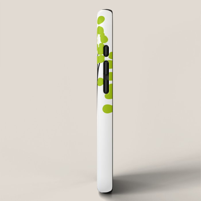 Hello Spring! Green/Black Retro Plants on White #decor #society6 #buyart iPhone Case Gallery Image 2