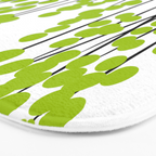 Hello Spring! Green/Black Retro Plants on White #decor #society6 #buyart Bath Mat Gallery Image 3