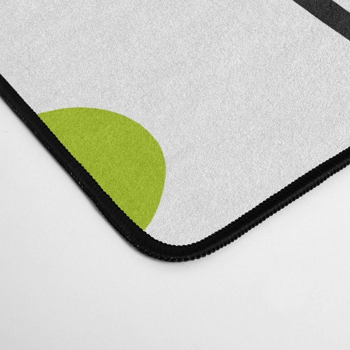 Hello Spring! Green/Black Retro Plants on White #decor #society6 #buyart Desk Mat Gallery Image 4