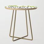 Hello Spring! Green/Black Retro Plants on White #decor #society6 #buyart Side Table Gallery Image 1