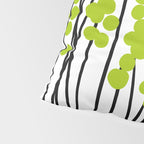 Hello Spring! Green/Black Retro Plants on White #decor #society6 #buyart Pillow Sham Gallery Image 4