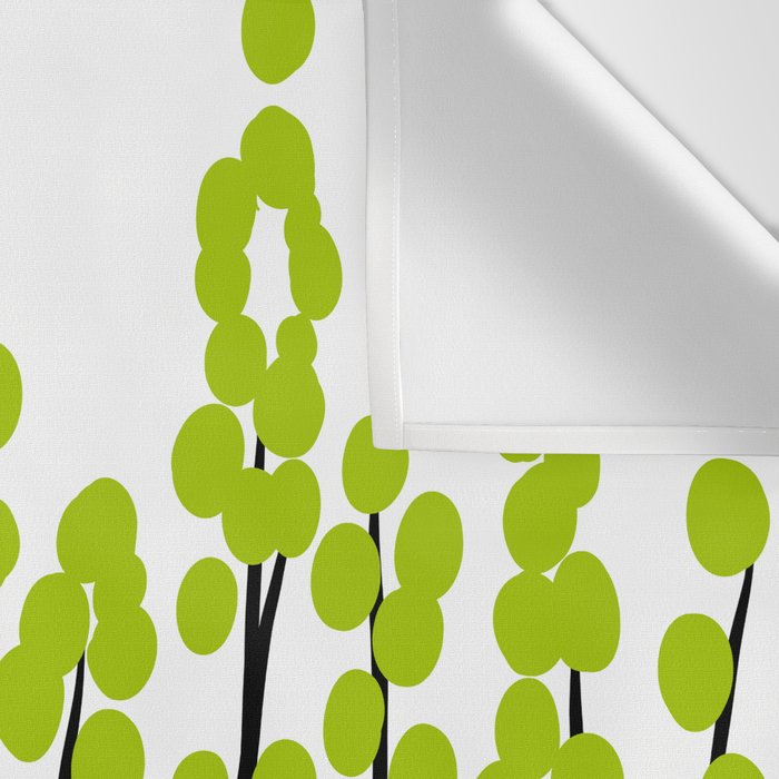 Hello Spring! Green/Black Retro Plants on White #decor #society6 #buyart Wall Tapestry Gallery Image 3