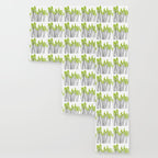 Hello Spring! Green/Black Retro Plants on White #decor #society6 #buyart Wallpaper Gallery Image 3