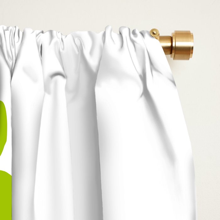 Hello Spring! Green/Black Retro Plants on White #decor #society6 #buyart Window Curtain Gallery Image 2