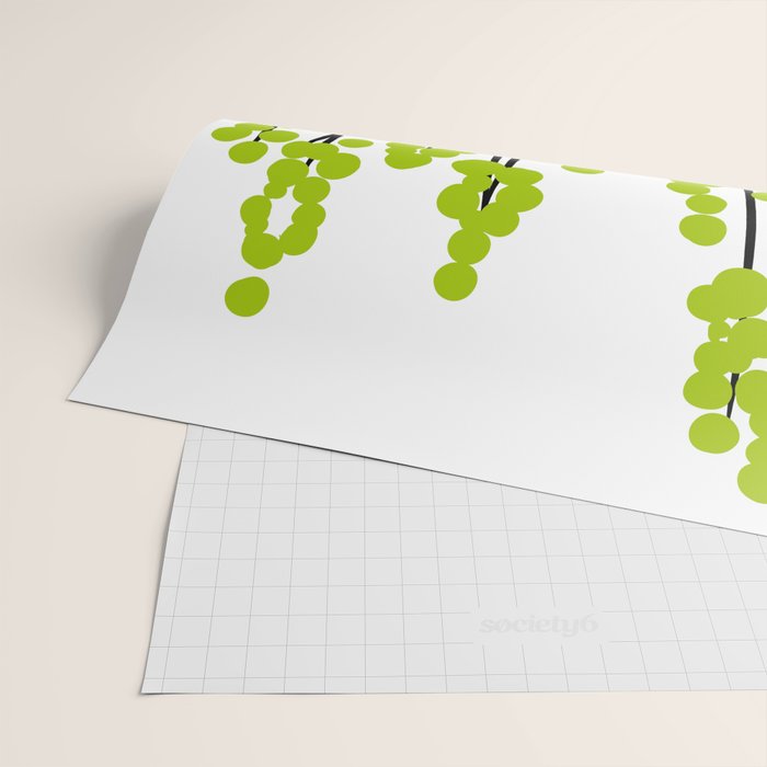 Hello Spring! Green/Black Retro Plants on White #decor #society6 #buyart Wrapping Paper Gallery Image 2