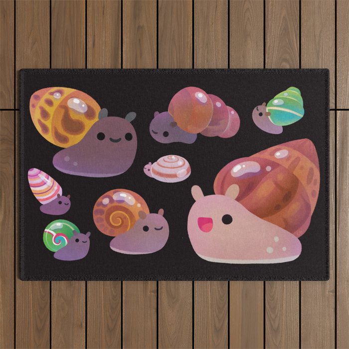 Land snail - dark Outdoor Rug Gallery Image 1