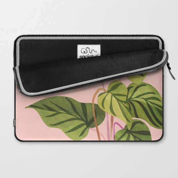 Upstart Pink and Green Houseplant Laptop Sleeve Gallery Image 2