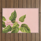 Upstart Pink and Green Houseplant Outdoor Rug Gallery Image 1