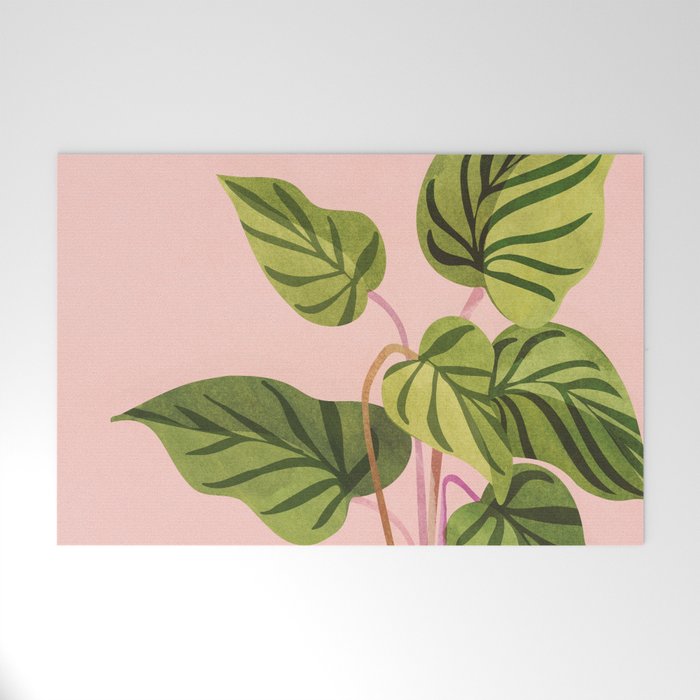 Upstart Pink and Green Houseplant Welcome Mat Gallery Image 1