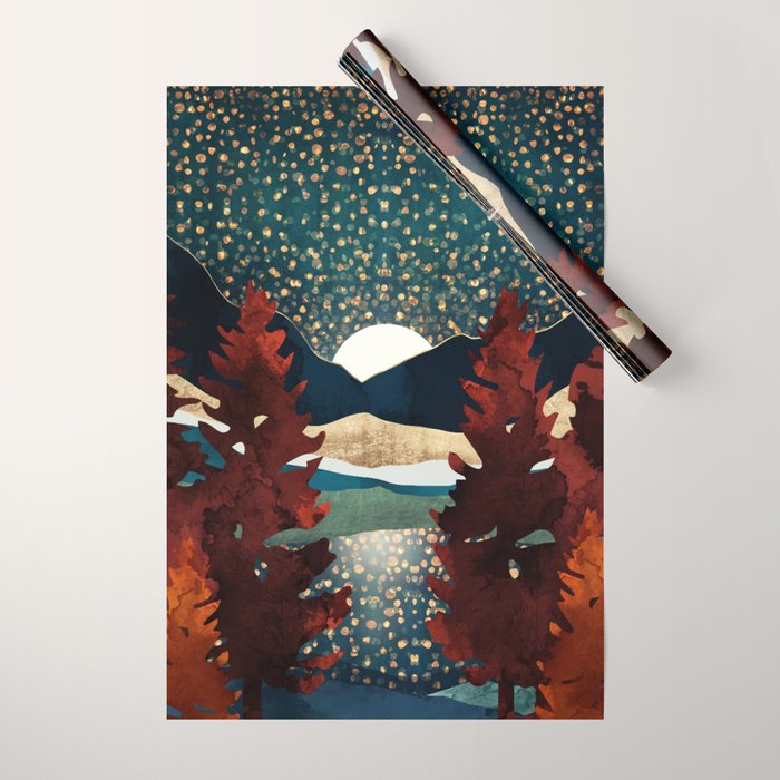 Star Sky Reflection Wrapping Paper Gallery Image 1