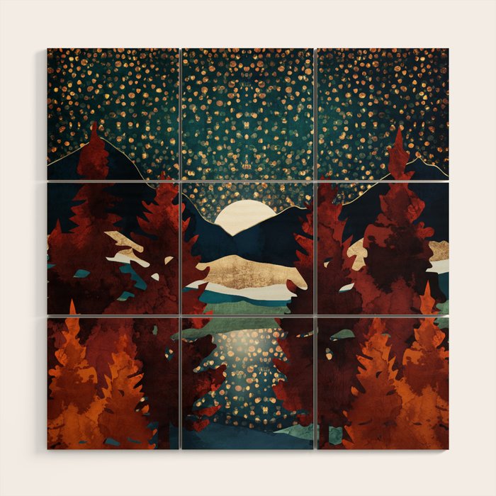 Star Sky Reflection Wood Wall Art Gallery Image 1
