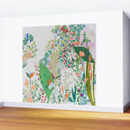 Painterly Floral Jungle on Pink and White Wall Mural Gallery Image 2