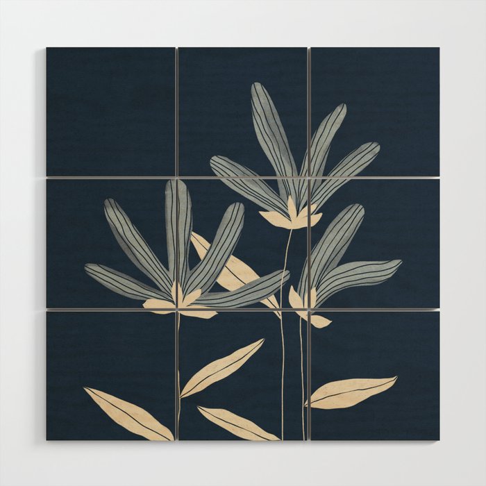 Three Flowers Wood Wall Art Gallery Image 1