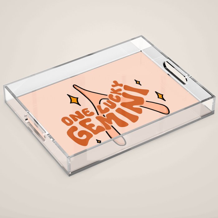 One Lucky Gemini Acrylic Tray Gallery Image 1