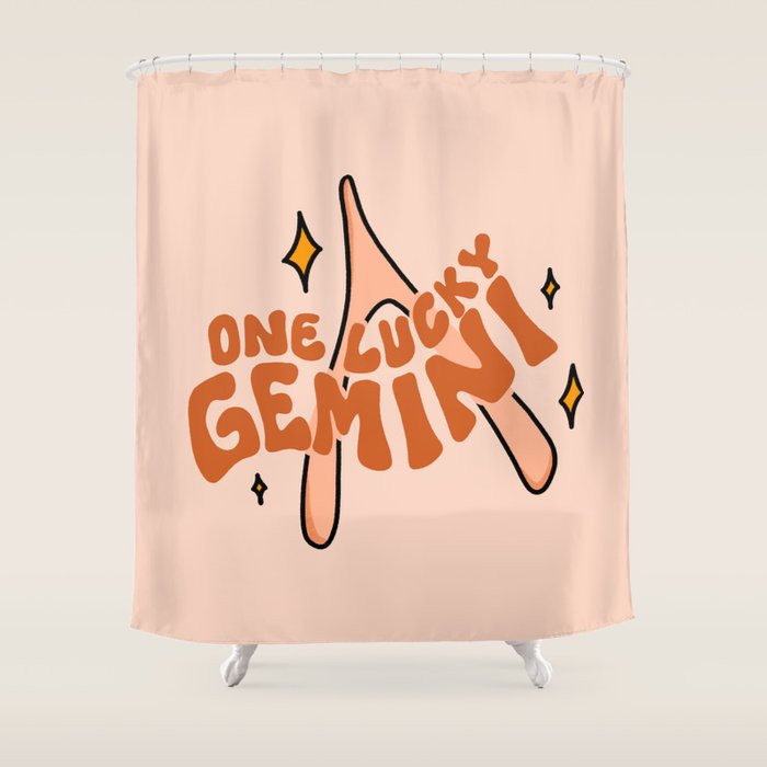 One Lucky Gemini Shower Curtain Gallery Image 1