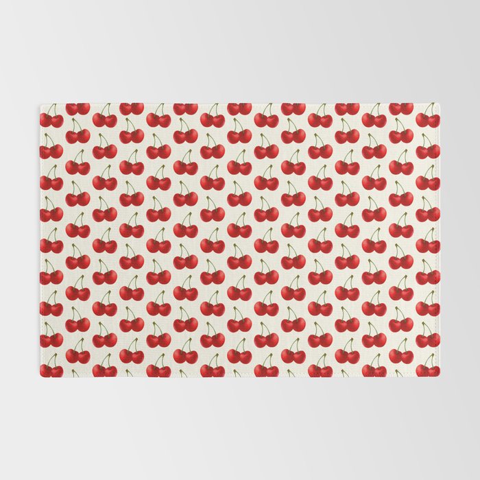 Y2K Cherries - Creme Pattern Large Rug Gallery Image 2