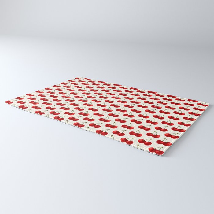 Y2K Cherries - Creme Pattern Large Rug Gallery Image 3