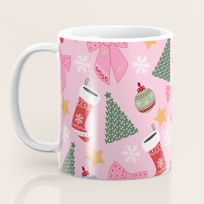 Cute Christmas Pink Coffee Mug Gallery Image 3