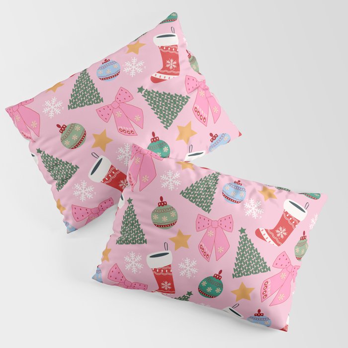 Cute Christmas Pink Pillow Sham Gallery Image 1