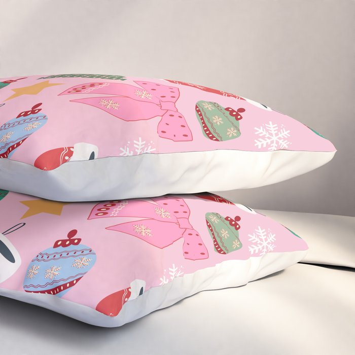 Cute Christmas Pink Pillow Sham Gallery Image 3