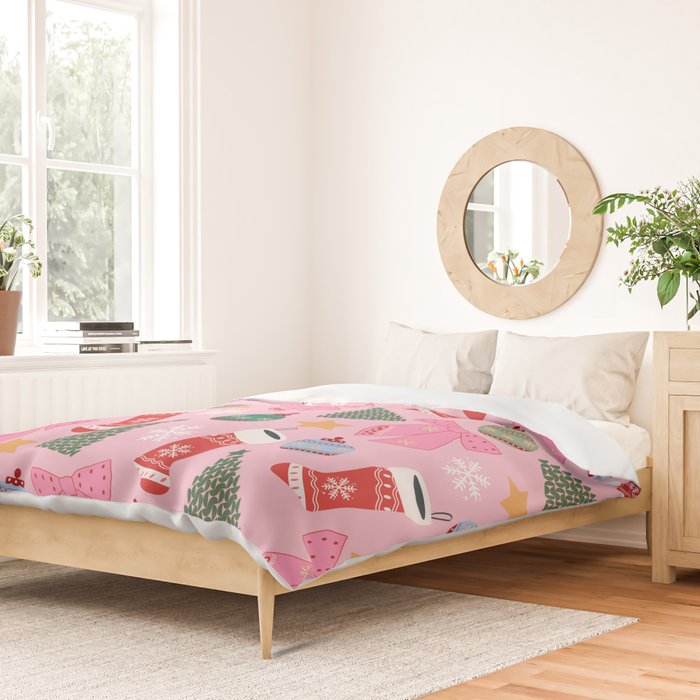 Cute Christmas Pink Duvet Cover Gallery Image 2
