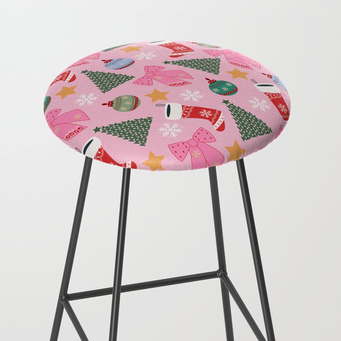 Cute Christmas Pink Stool Gallery Image 2