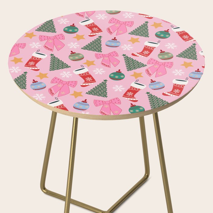 Cute Christmas Pink Side Table Gallery Image 2