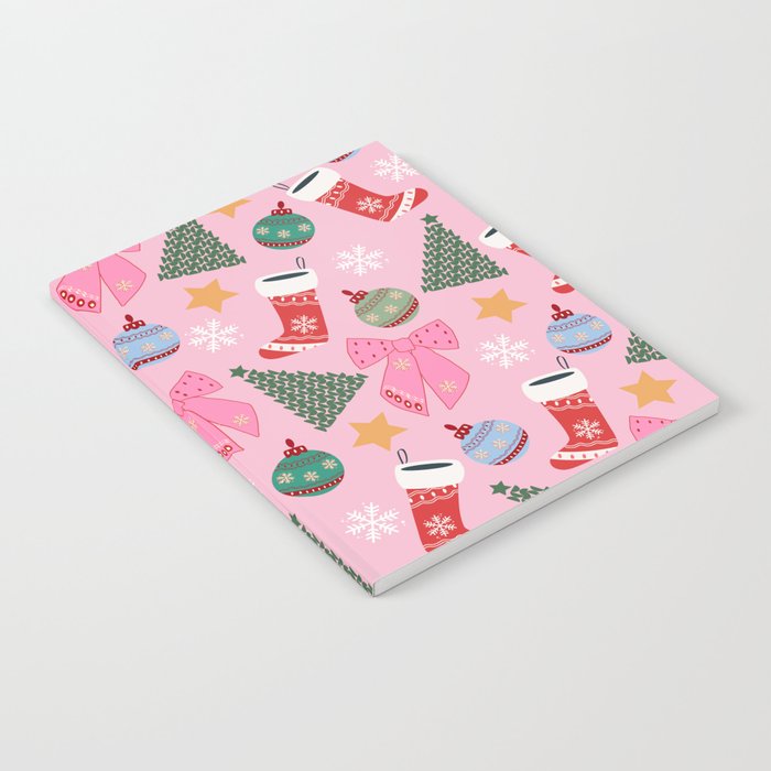 Cute Christmas Pink Notebook Gallery Image 1