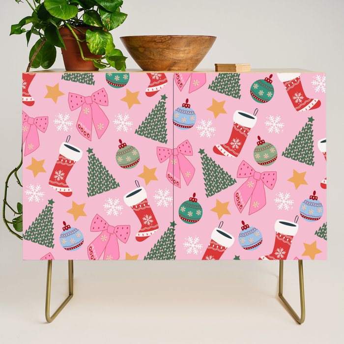 Cute Christmas Pink Credenza Gallery Image 1