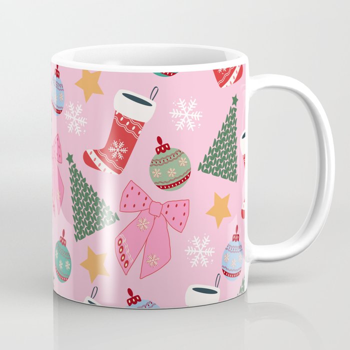 Cute Christmas Pink Coffee Mug Gallery Image 1