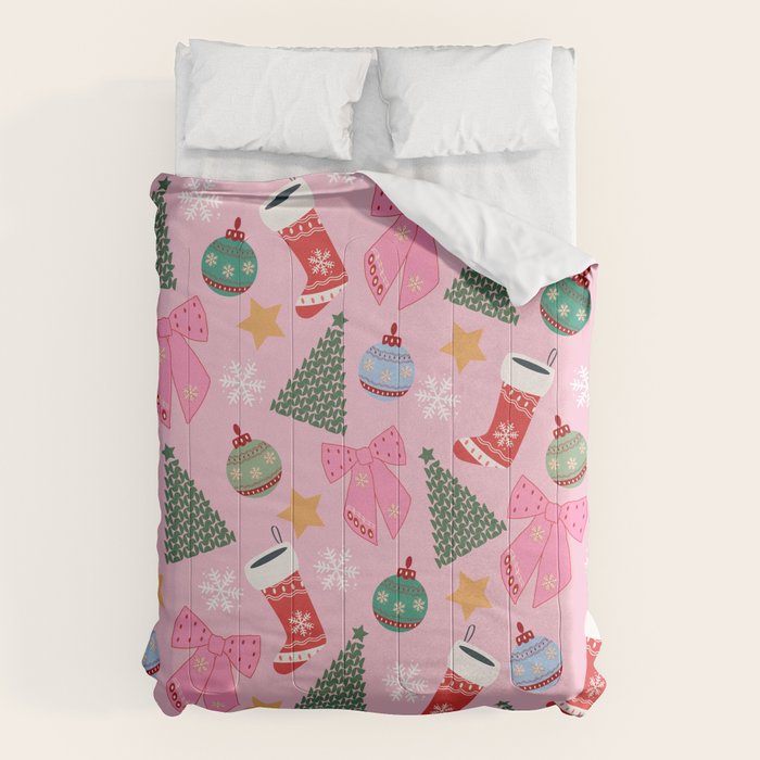 Cute Christmas Pink Comforter Gallery Image 6