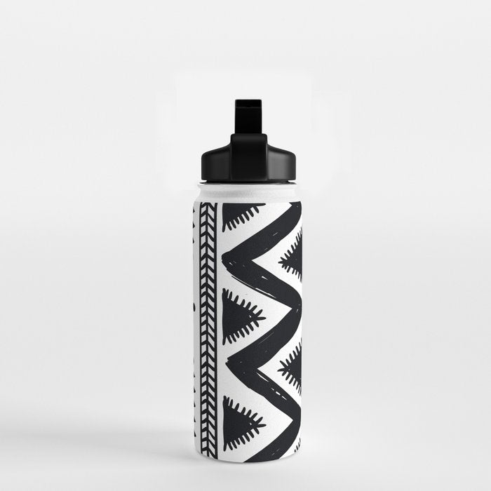 Tribal black and white Water Bottle Gallery Image 2