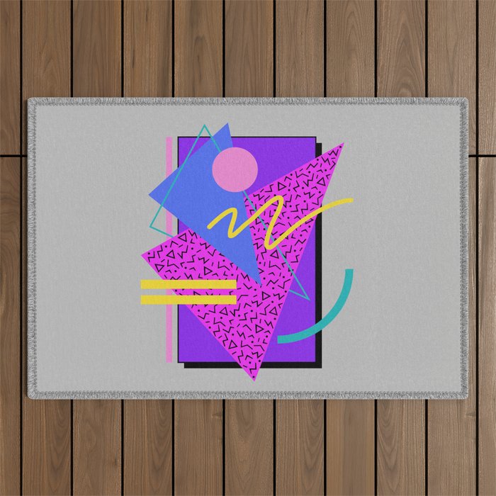 Memphis Pattern 134 - 80s and 90s Retrowave Outdoor Rug Gallery Image 1