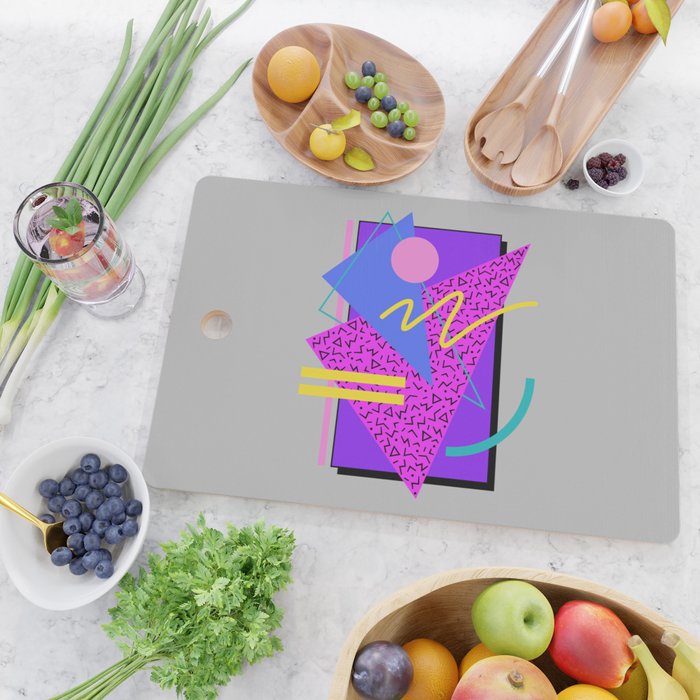 Memphis Pattern 134 - 80s and 90s Retrowave Cutting Board Gallery Image 2
