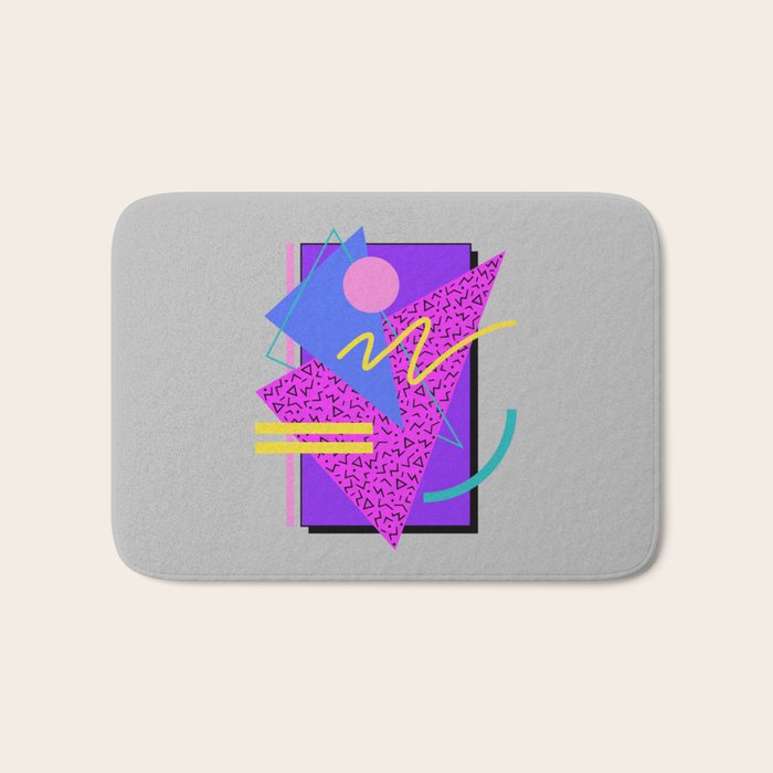 Memphis Pattern 134 - 80s and 90s Retrowave Bath Mat Gallery Image 1