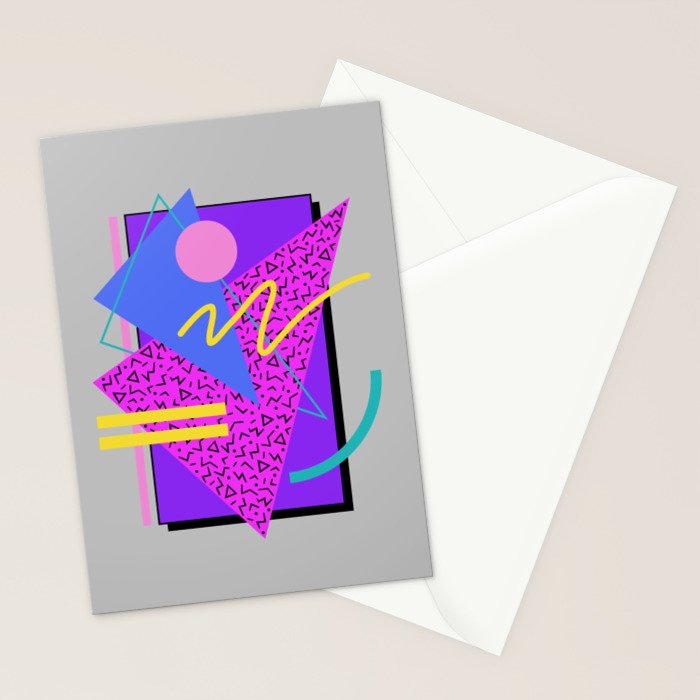 Memphis Pattern 134 - 80s and 90s Retrowave Stationery Card Gallery Image 2