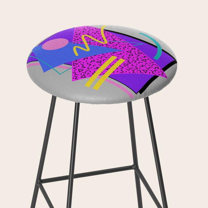 Memphis Pattern 134 - 80s and 90s Retrowave Stool Gallery Image 2