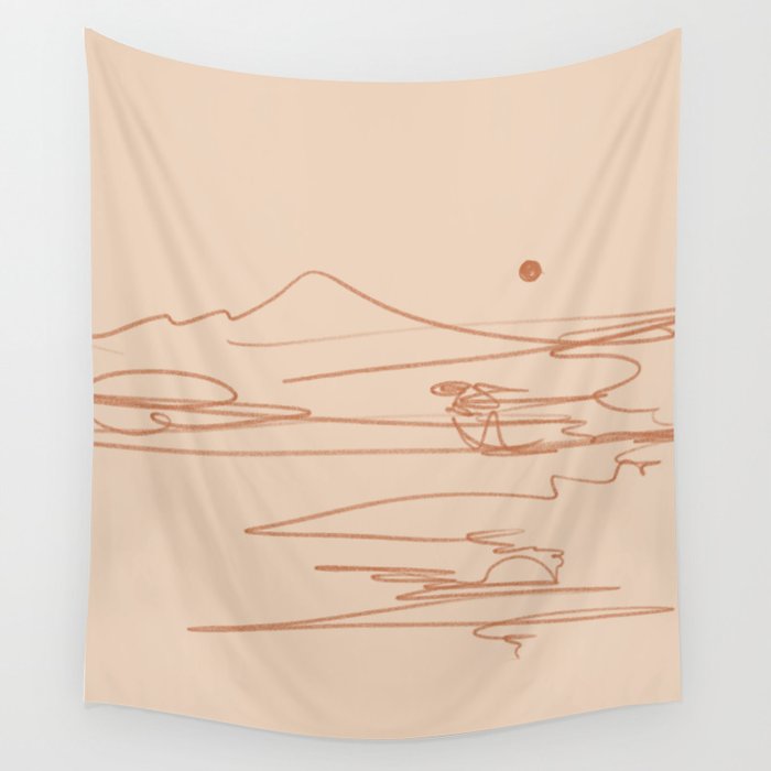 Line Mountain Sunset. Wall Tapestry Gallery Image 1