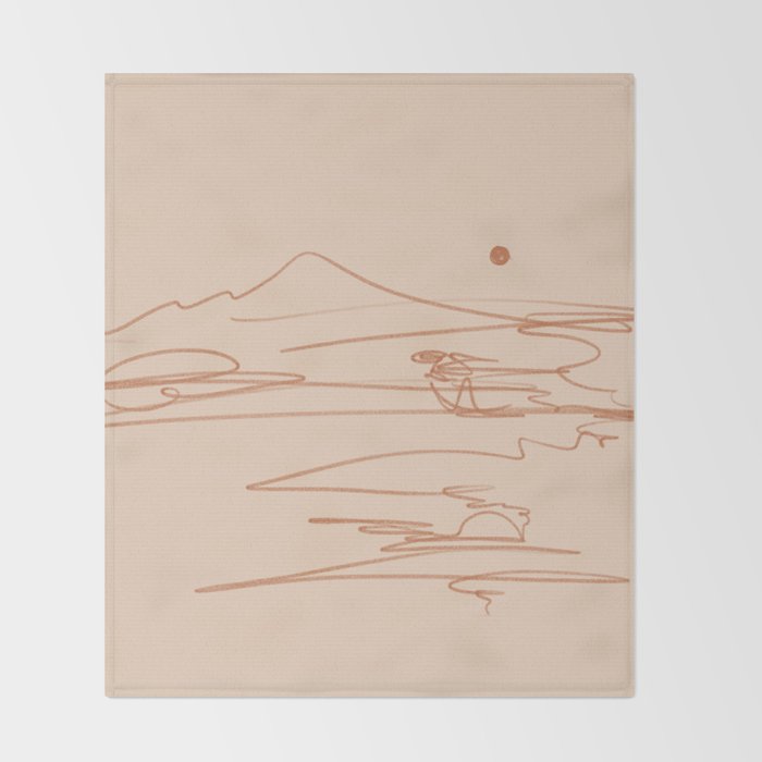 Line Mountain Sunset. Throw Blanket Gallery Image 2