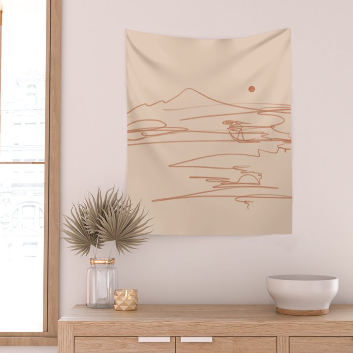 Line Mountain Sunset. Wall Tapestry Gallery Image 2